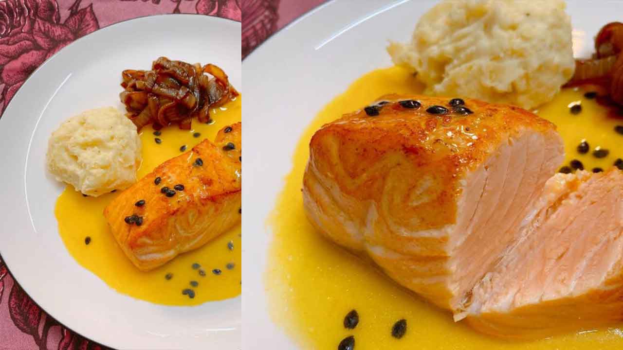 Salmon-with-passion-fruit-sauce